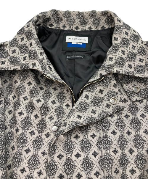 MAISON SPECIAL（メゾンスペシャル）MAISON SPECIAL (メゾンスペシャル) 小紋柄ジャガードプライムオーバーカバーオールジャケット グレー サイズ:02の古着・服飾アイテム