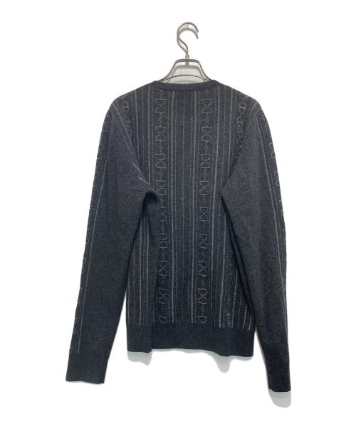 HERMES（エルメス）HERMES (エルメス) シェーヌダンクルカシミヤクルーネックニット グレー サイズ:Mの古着・服飾アイテム