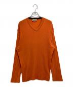 HERMESエルメス）の古着「カシミヤVネックニット」｜オレンジ
