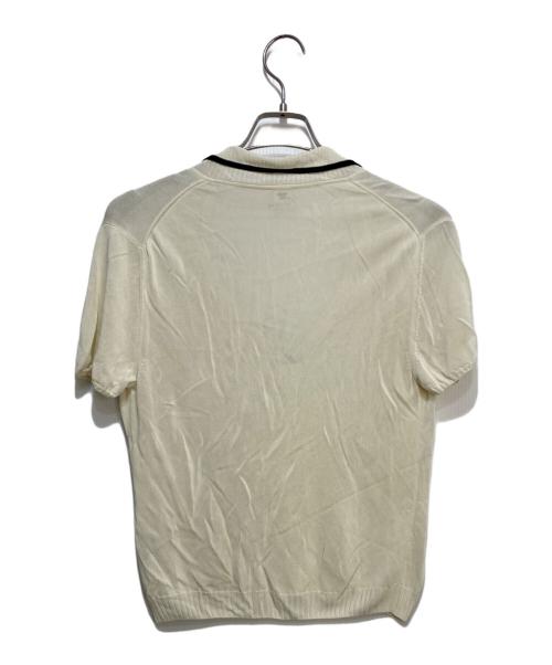 HERMES（エルメス）HERMES (エルメス) ロゴ刺繍S/Sスキッパーニット ホワイト サイズ:LAの古着・服飾アイテム