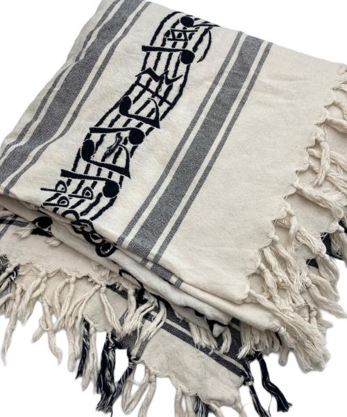 n(n) by NUMBER (N)INE（エヌエヌバイナンバーナイン）n(n) by NUMBER (N)INE (エヌエヌバイナンバーナイン) 音符柄ストール アイボリー×ブラック サイズ:FREEの古着・服飾アイテム