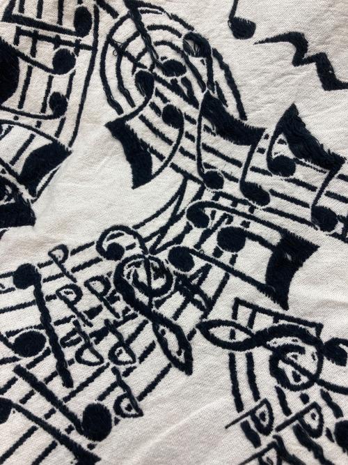 n(n) by NUMBER (N)INE（エヌエヌバイナンバーナイン）n(n) by NUMBER (N)INE (エヌエヌバイナンバーナイン) 音符柄ストール アイボリー×ブラック サイズ:FREEの古着・服飾アイテム