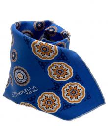 E MARINELLA（イー マリネッラ）の古着「総柄シルクスカーフ」｜ブルー