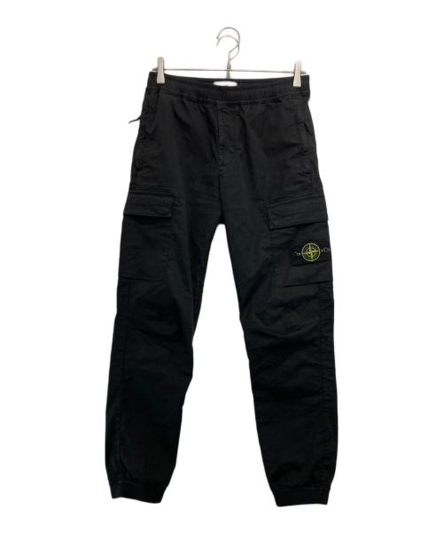 STONE ISLAND（ストーンアイランド）STONE ISLAND (ストーンアイランド) ガーメントダイ テーパード カーゴパンツ ブラック サイズ:30の古着・服飾アイテム