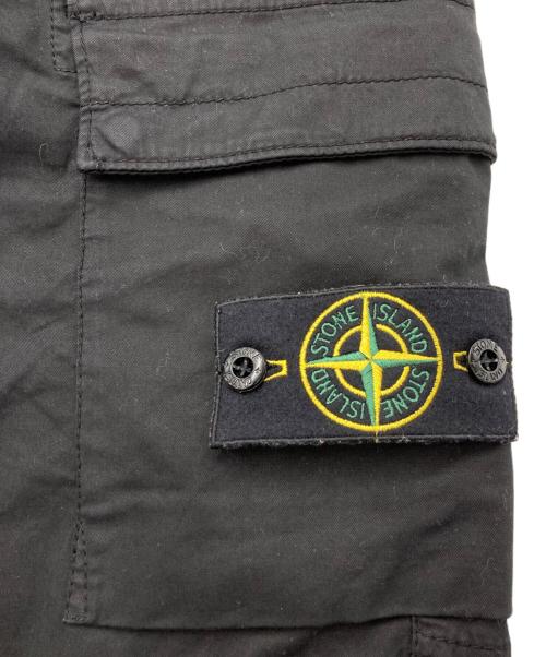 STONE ISLAND（ストーンアイランド）STONE ISLAND (ストーンアイランド) ガーメントダイ テーパード カーゴパンツ ブラック サイズ:30の古着・服飾アイテム