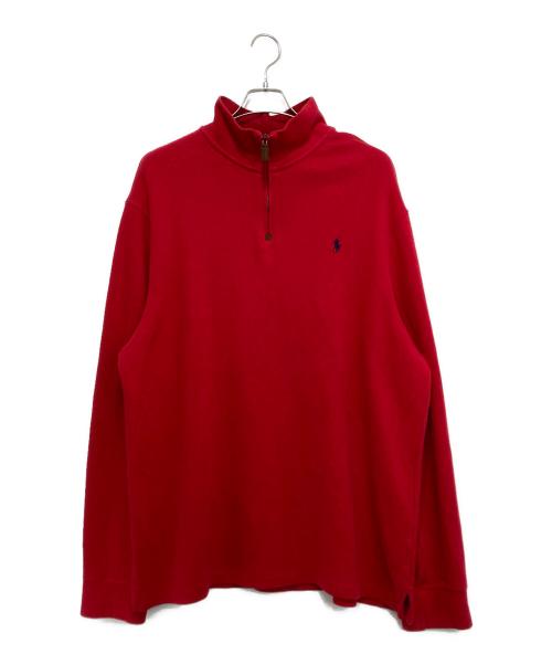 POLO RALPH LAUREN（ポロ・ラルフローレン）POLO RALPH LAUREN (ポロ・ラルフローレン) ハーフジップスウェット レッド サイズ:XLの古着・服飾アイテム