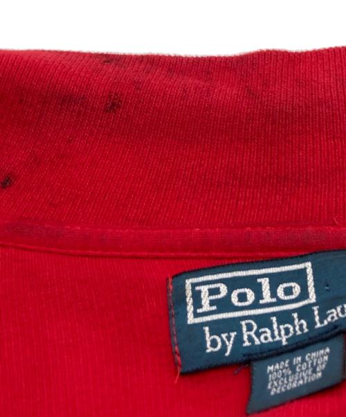 POLO RALPH LAUREN（ポロ・ラルフローレン）POLO RALPH LAUREN (ポロ・ラルフローレン) ハーフジップスウェット レッド サイズ:XLの古着・服飾アイテム