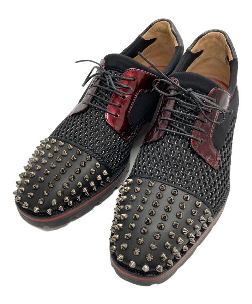 Christian Louboutin（クリスチャン・ルブタン）Christian Louboutin (クリスチャン・ルブタン) スタッズメッシュコンビシューズ ブラック サイズ:41　1/2の古着・服飾アイテム