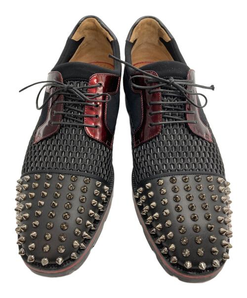 Christian Louboutin（クリスチャン・ルブタン）Christian Louboutin (クリスチャン・ルブタン) スタッズメッシュコンビシューズ ブラック サイズ:41　1/2の古着・服飾アイテム