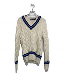 POLO RALPH LAUREN（ポロ・ラルフローレン）の古着「アイコニッククリケットセーター」｜ホワイト