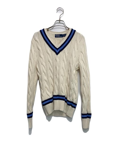 POLO RALPH LAUREN（ポロ・ラルフローレン）POLO RALPH LAUREN (ポロ・ラルフローレン) アイコニッククリケットセーター ホワイト サイズ:XSの古着・服飾アイテム