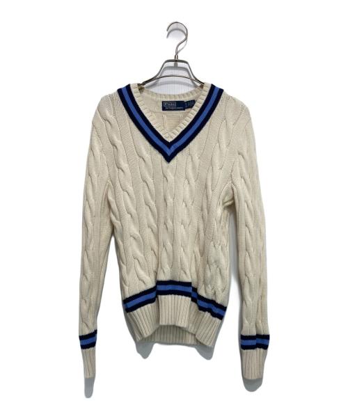 POLO RALPH LAUREN（ポロ・ラルフローレン）POLO RALPH LAUREN (ポロ・ラルフローレン) アイコニッククリケットセーター ホワイト サイズ:XSの古着・服飾アイテム