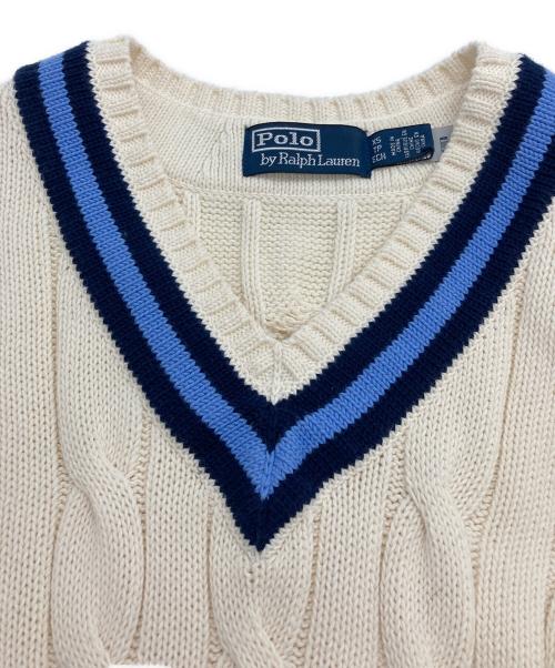 POLO RALPH LAUREN（ポロ・ラルフローレン）POLO RALPH LAUREN (ポロ・ラルフローレン) アイコニッククリケットセーター ホワイト サイズ:XSの古着・服飾アイテム