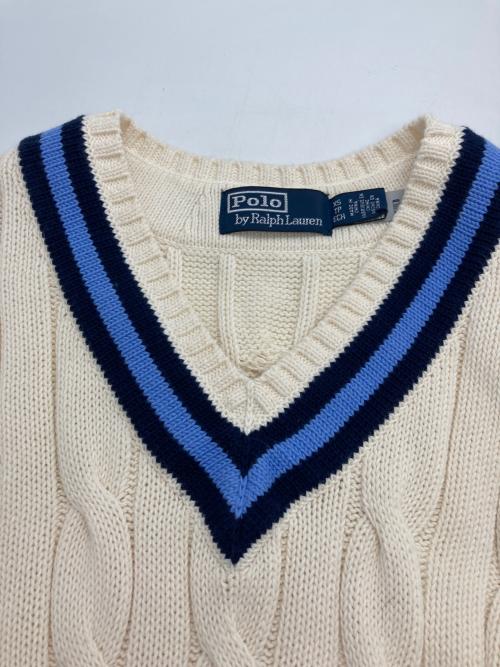 POLO RALPH LAUREN（ポロ・ラルフローレン）POLO RALPH LAUREN (ポロ・ラルフローレン) アイコニッククリケットセーター ホワイト サイズ:XSの古着・服飾アイテム