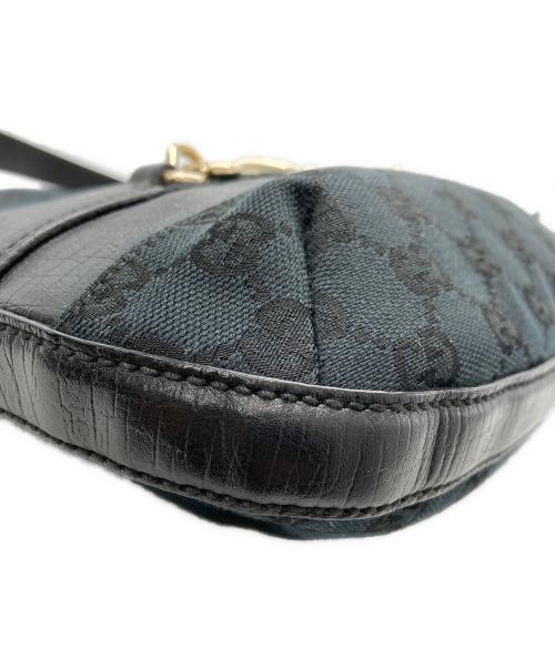 GUCCI（グッチ）GUCCI (グッチ) ハスラービット GGキャンバス ショルダーバッグ ブラックの古着・服飾アイテム