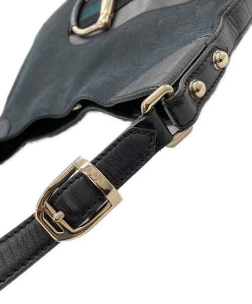 GUCCI（グッチ）GUCCI (グッチ) ハスラービット GGキャンバス ショルダーバッグ ブラックの古着・服飾アイテム