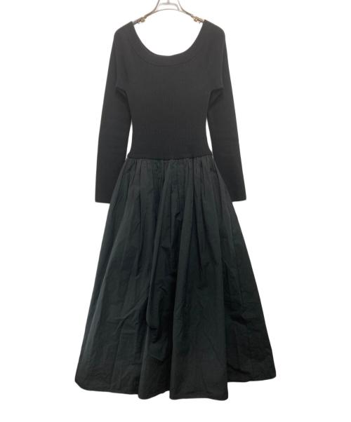 Ron Herman（ロンハーマン）Ron Herman (ロンハーマン) リブニット切替ボリュームワンピース ブラック サイズ:Sの古着・服飾アイテム