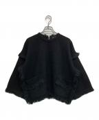 DRAWERドゥロワー）の古着「フリンジニット」｜ブラック