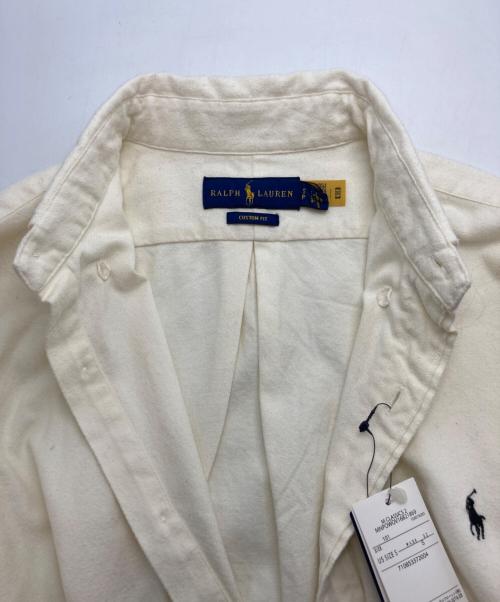 POLO RALPH LAUREN（ポロ・ラルフローレン）POLO RALPH LAUREN (ポロ・ラルフローレン) ボタンダウンネルシャツ アイボリー サイズ:Ｓの古着・服飾アイテム