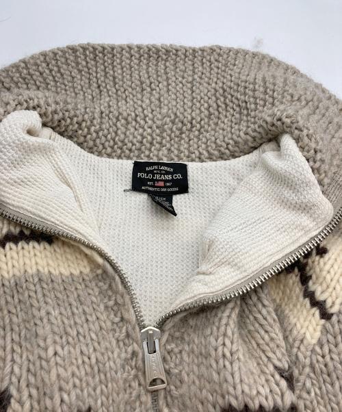 POLO JEANS CO.（ポロジーンズカンパニー）POLO JEANS CO. (ポロジーンズカンパニー) カウチンニットカーディガン ベージュ サイズ:Sの古着・服飾アイテム