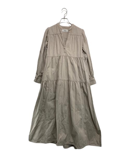 Healthy DENIM（ヘルシーデニム）Healthy DENIM (ヘルシーデニム) LYCHEEカフタンティアードマキシワンピース ベージュの古着・服飾アイテム