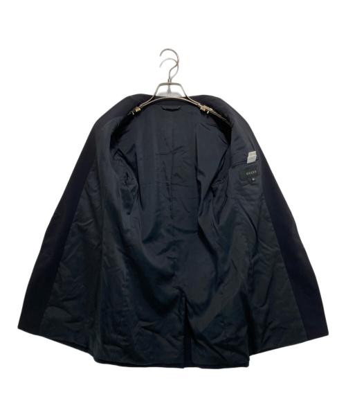 GUCCI（グッチ）GUCCI (グッチ) ベルトループテーラードジャケット ネイビー サイズ:38の古着・服飾アイテム
