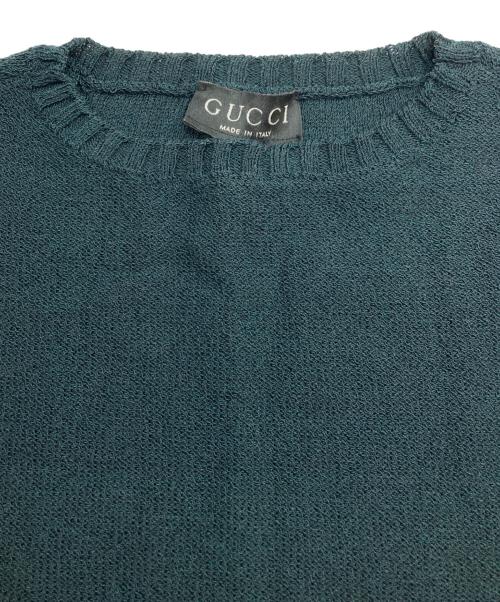 GUCCI（グッチ）GUCCI (グッチ) リブ切替ニット グリーン サイズ:Mの古着・服飾アイテム