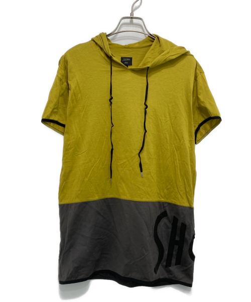 Jean Paul Gaultier homme（ジャンポールゴルチェオム）Jean Paul Gaultier homme (ジャンポールゴルチェオム) 穴加工プリントS/Sパーカー イエロー サイズ:48の古着・服飾アイテム