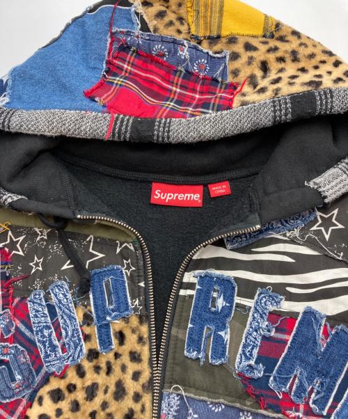 SUPREME（シュプリーム）SUPREME (シュプリーム) Patchwork Zip Up Hooded Sweatshirt ブラック サイズ:Ｓの古着・服飾アイテム