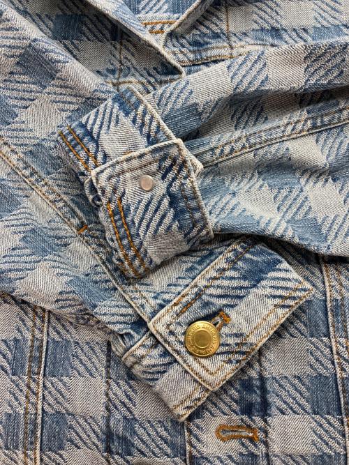 AMI Alexandre Mattiussi（アミアレクサンドルマテュッシ）AMI Alexandre Mattiussi (アミアレクサンドルマテュッシ) チェックデニムジャケット インディゴ サイズ:XXSの古着・服飾アイテム