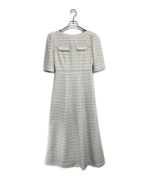 HER LIP TO（ハーリップトゥ）HER LIP TO (ハーリップトゥ) Charlotte Tweed Dress ホワイト×ミントグリーン サイズ:M 未使用品の古着・服飾アイテム