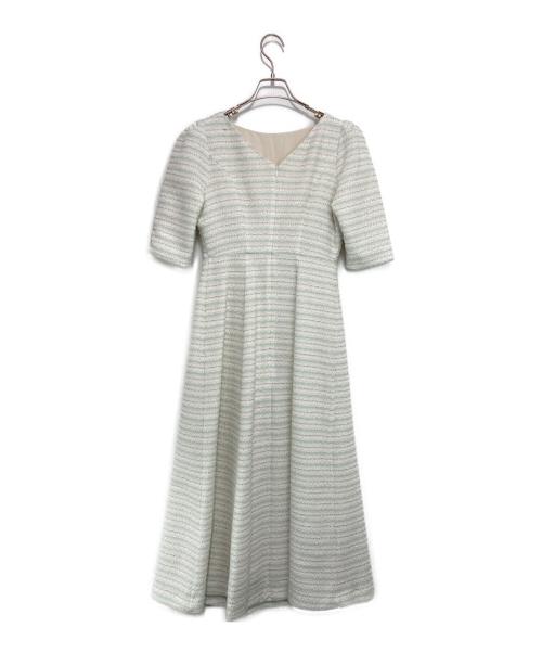 HER LIP TO（ハーリップトゥ）HER LIP TO (ハーリップトゥ) Charlotte Tweed Dress ホワイト×ミントグリーン サイズ:M 未使用品の古着・服飾アイテム