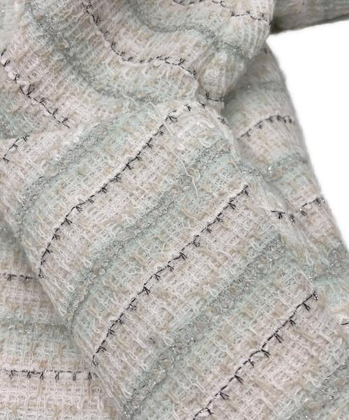 HER LIP TO（ハーリップトゥ）HER LIP TO (ハーリップトゥ) Charlotte Tweed Dress ホワイト×ミントグリーン サイズ:M 未使用品の古着・服飾アイテム