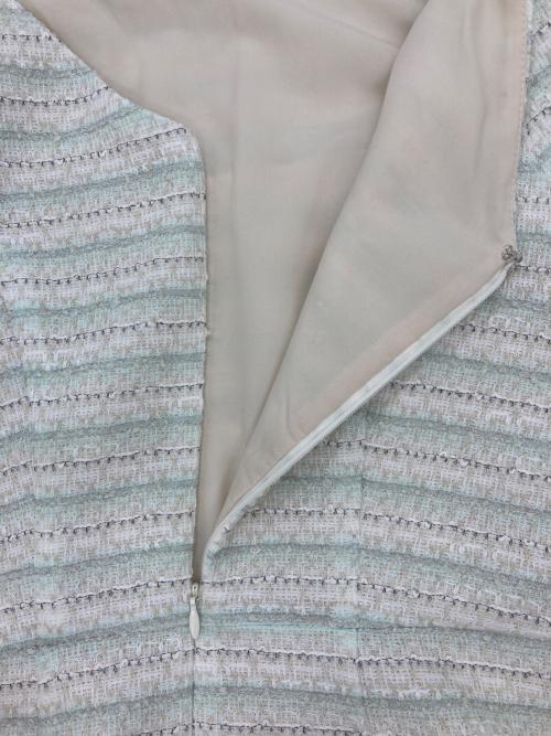 HER LIP TO（ハーリップトゥ）HER LIP TO (ハーリップトゥ) Charlotte Tweed Dress ホワイト×ミントグリーン サイズ:M 未使用品の古着・服飾アイテム