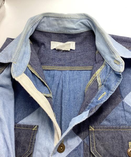 GANRYU（ガンリュウ）GANRYU (ガンリュウ) パッチワークデニムシャツ インディゴ サイズ:Mの古着・服飾アイテム