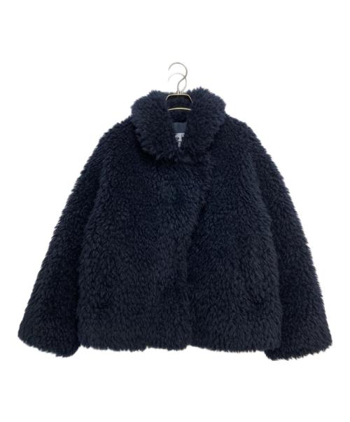THREE DOTS（スリードッツ）THREE DOTS (スリードッツ) ecopel fur short coat ネイビー サイズ:Ｓの古着・服飾アイテム