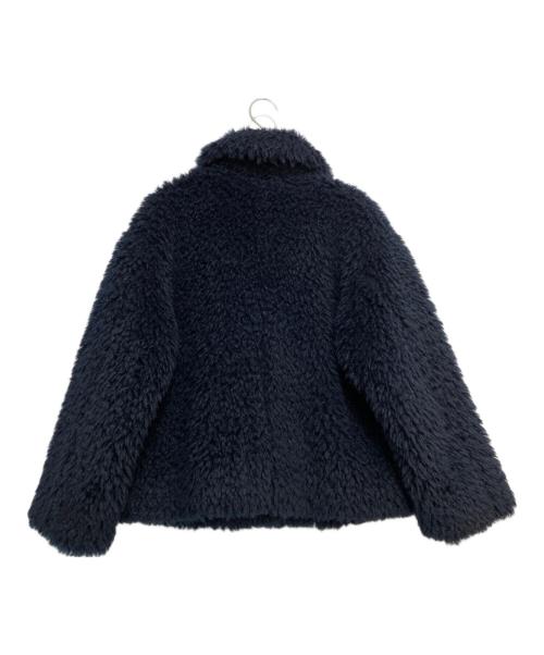 THREE DOTS（スリードッツ）THREE DOTS (スリードッツ) ecopel fur short coat ネイビー サイズ:Ｓの古着・服飾アイテム
