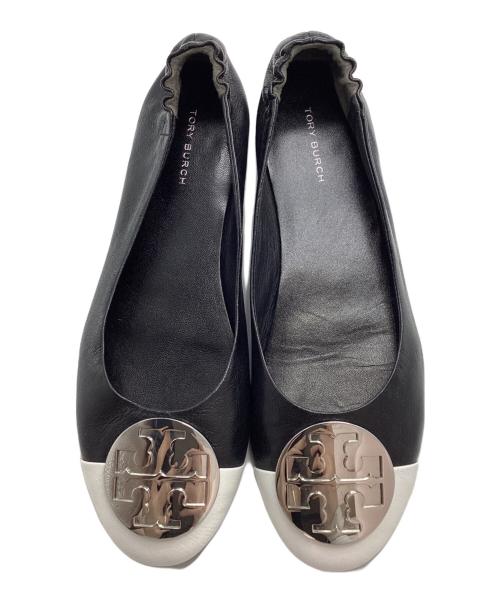 TORY BURCH（トリーバーチ）TORY BURCH (トリーバーチ) クレア キャップトゥ バレエ ブラック サイズ:7.5の古着・服飾アイテム
