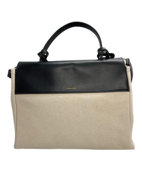 X NIHILO（エックス ニヒロ）X NIHILO (エックス ニヒロ) 2WAY ハンドバッグ アイボリー×ブラックの古着・服飾アイテム