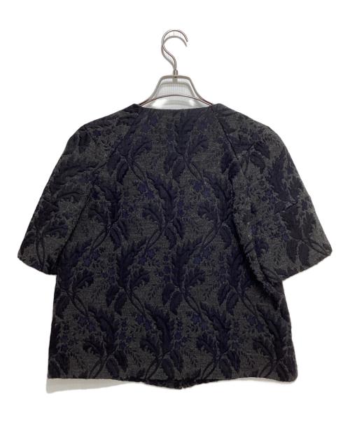 MARNI（マルニ）MARNI (マルニ) S/Sジャガードジャケット グレー×ブラック サイズ:40の古着・服飾アイテム