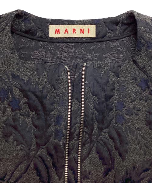 MARNI（マルニ）MARNI (マルニ) S/Sジャガードジャケット グレー×ブラック サイズ:40の古着・服飾アイテム