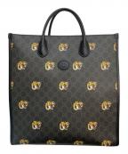 GUCCIグッチ）の古着「タイガーGGスプリーム ２WAYトートバッグ」｜ブラック