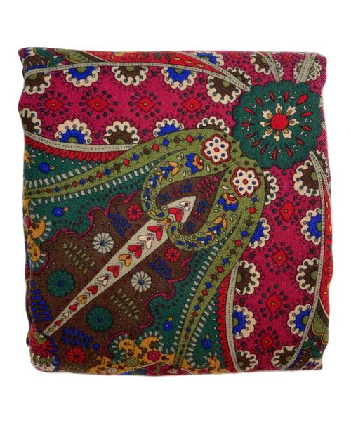 GUCCI（グッチ）GUCCI (グッチ) ペイズリー柄ウールシルク大判ストール レッドの古着・服飾アイテム