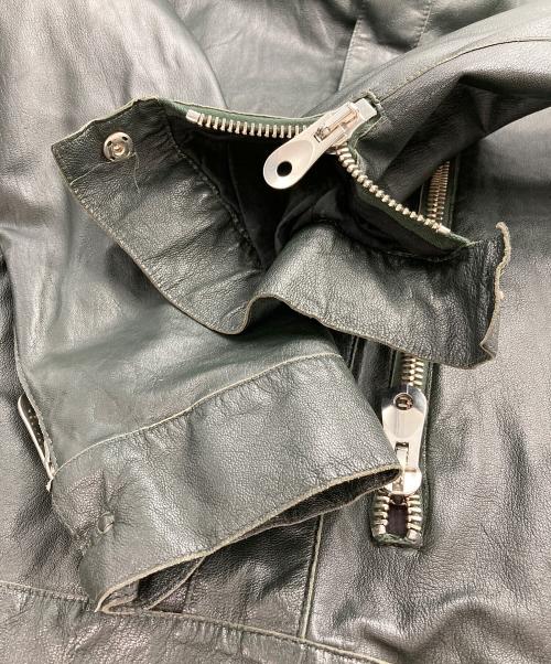 MARCO TAGLIAFERRI（マルコタリアフェリ）MARCO TAGLIAFERRI (マルコタリアフェリ) ジップレザージャケット グリーン サイズ:46の古着・服飾アイテム
