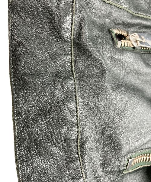 MARCO TAGLIAFERRI（マルコタリアフェリ）MARCO TAGLIAFERRI (マルコタリアフェリ) ジップレザージャケット グリーン サイズ:46の古着・服飾アイテム