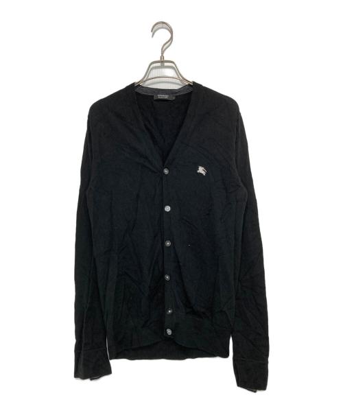 BURBERRY BLACK LABEL（バーバリーブラックレーベル）BURBERRY BLACK LABEL (バーバリーブラックレーベル) ホース刺繍 Vネックニットカーディガン ブラック サイズ:2の古着・服飾アイテム