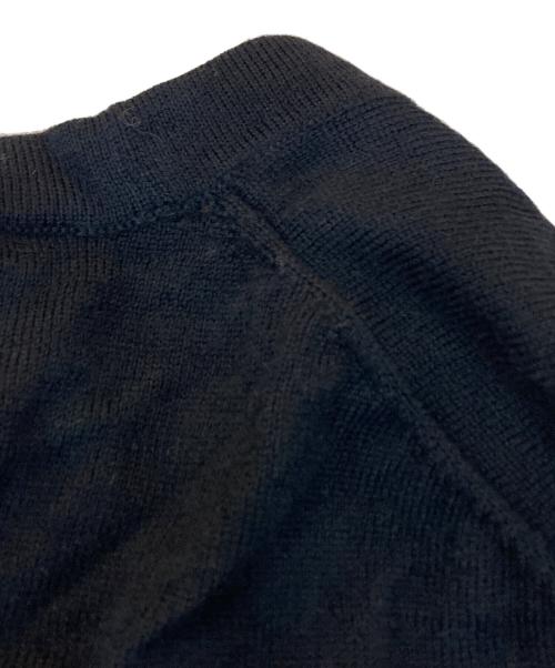 BURBERRY BLACK LABEL（バーバリーブラックレーベル）BURBERRY BLACK LABEL (バーバリーブラックレーベル) ホース刺繍 Vネックニットカーディガン ブラック サイズ:2の古着・服飾アイテム