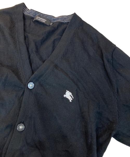 BURBERRY BLACK LABEL（バーバリーブラックレーベル）BURBERRY BLACK LABEL (バーバリーブラックレーベル) ホース刺繍 Vネックニットカーディガン ブラック サイズ:2の古着・服飾アイテム