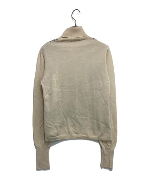 ETRO（エトロ）ETRO (エトロ) スカーフ切替タートルネックニット アイボリー サイズ:44の古着・服飾アイテム