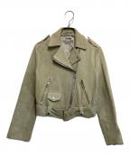 Acne studiosアクネ ストゥディオス）の古着「スウェードダブルライダースジャケット」｜ベージュ